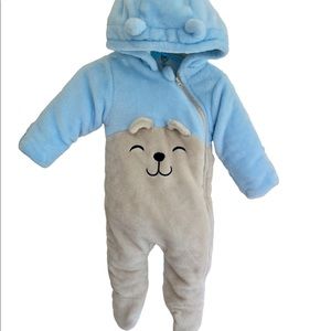 Infant Fleece Hooded Snowsuit with Footies